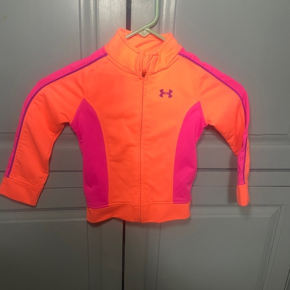 Sz 3 Girls Under Armour Zip Up Jacket Pink - Picture 1 of 5